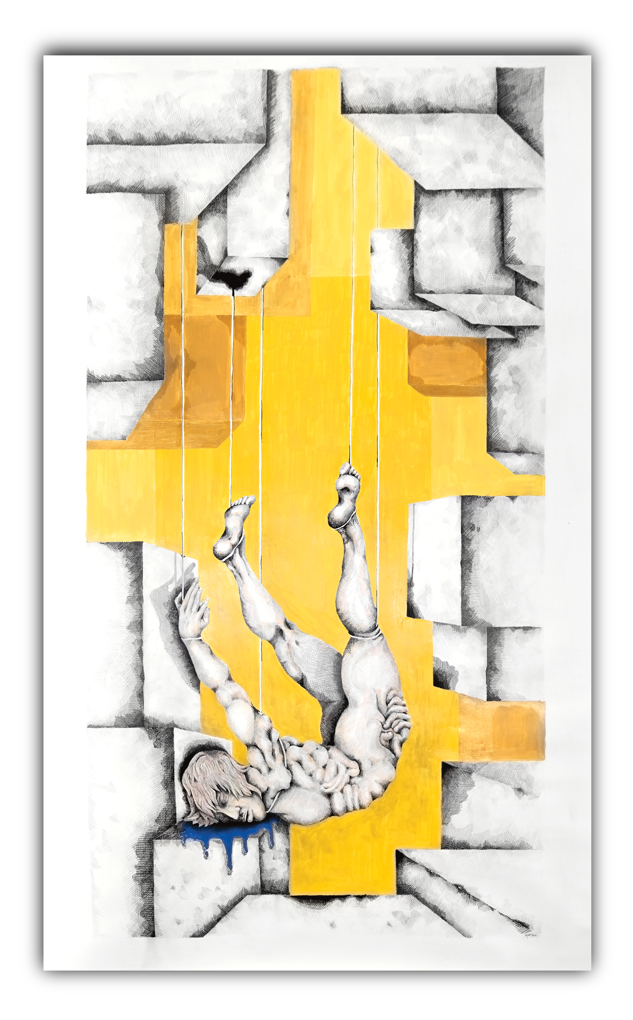Juan Oyarbide Exsistine Icarus tryptic painting artist art arte margoa prints impresiones