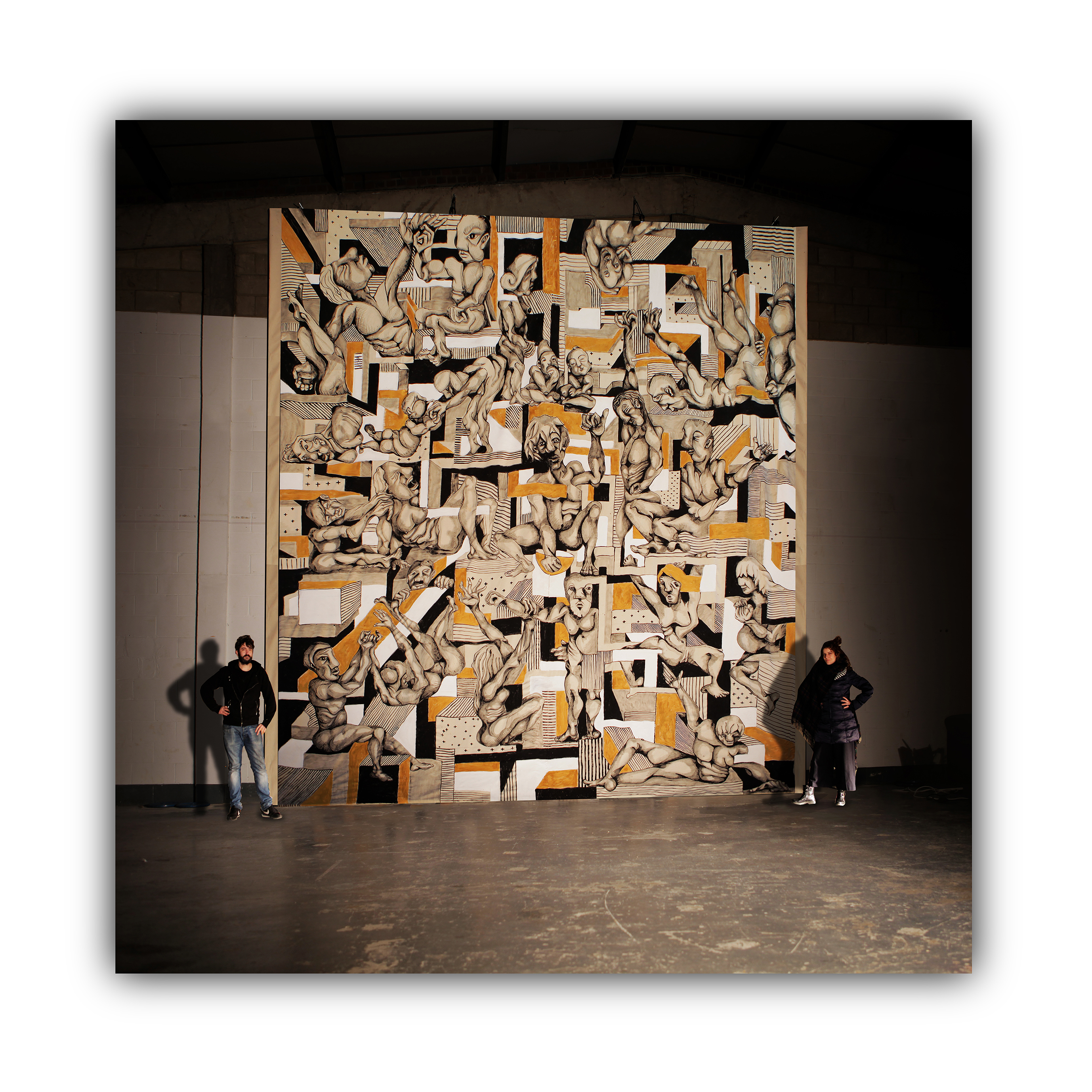 Juan Oyarbide Exsistine big scale composition acrylic canvas